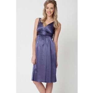 Ripe Limited Maternity Satin Light Green V-Neck Sleeveless Belted Dress P6842